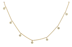 9ct Yellow Gold Bezel Diamond Necklace
