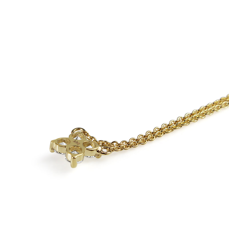 9ct Yellow Gold 'Clover' Style Diamond Necklace