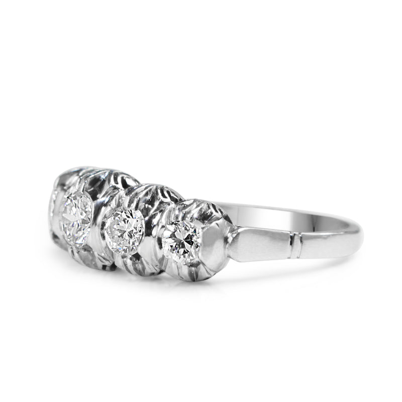 Platinum 5 Stone Vintage Ring