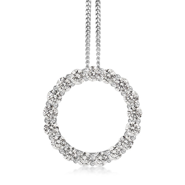 9ct White Gold 1.50ct Circle Of Life Necklace