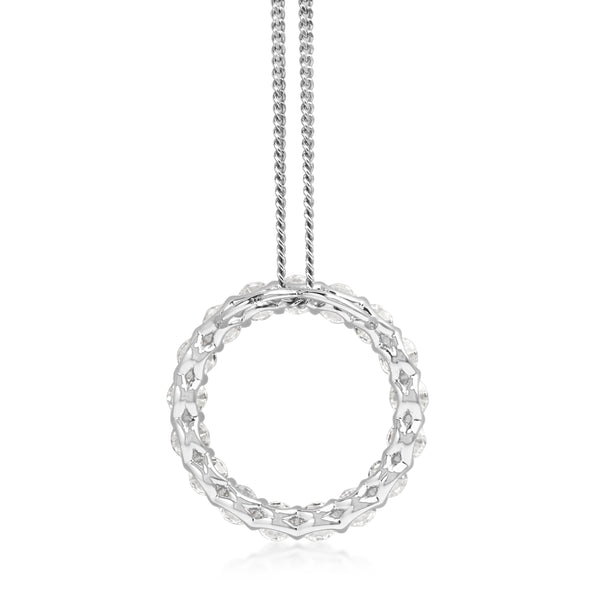 9ct White Gold 1.50ct Circle Of Life Necklace