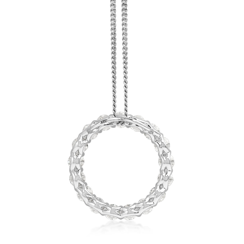 9ct White Gold 1.50ct Circle Of Life Necklace