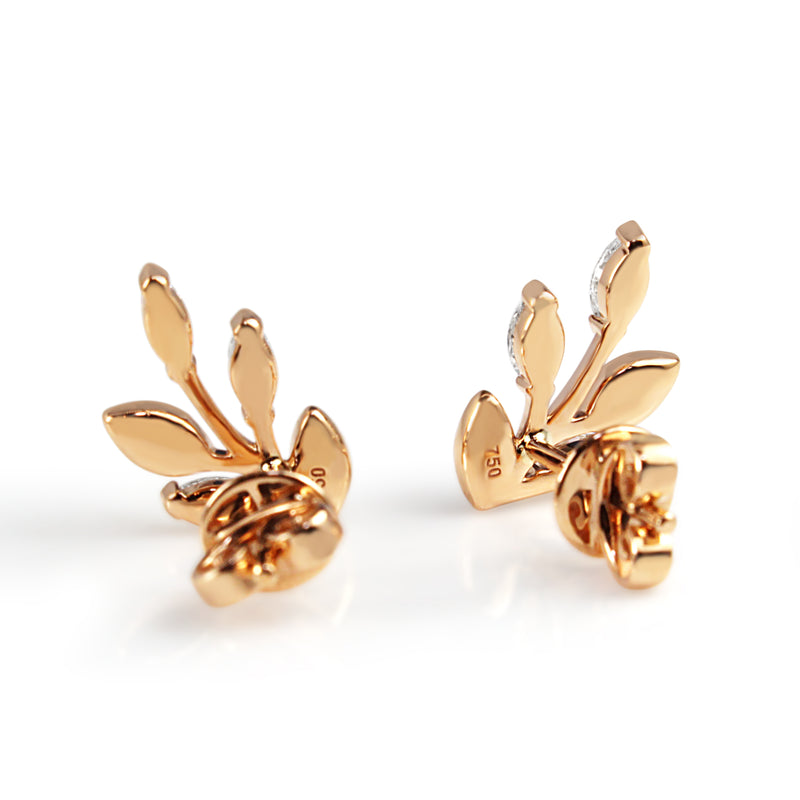 18ct Rose Gold Diamond Vine Ear Climber Earrings