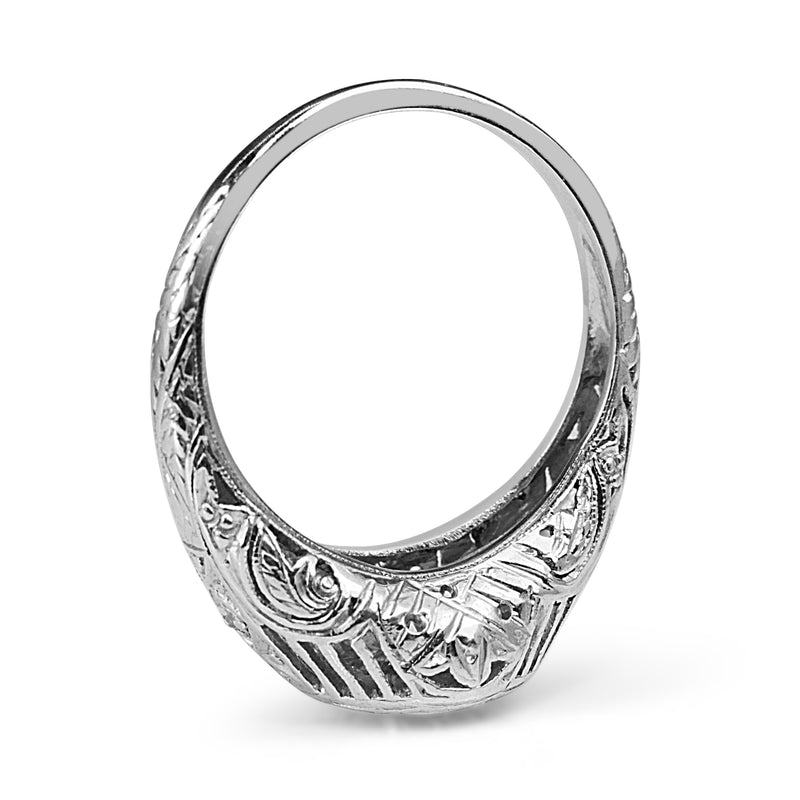 Platinum Vintage Diamond Filigree Ring