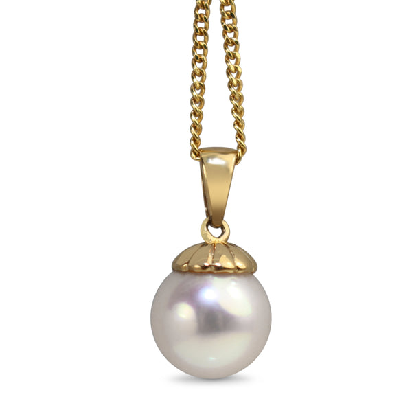 9ct Yellow Gold 8mm Akoya pearl Necklace