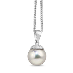 9ct White Gold 8mm Akoya Pearl Necklace