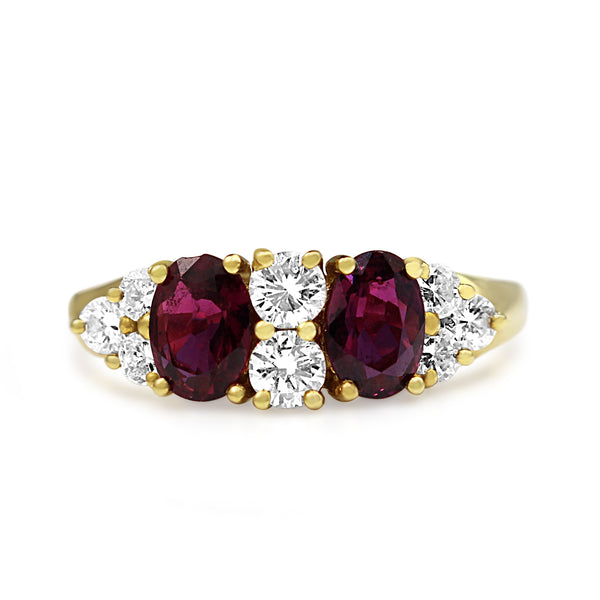 18ct Yellow Gold Ruby and Diamond Ring