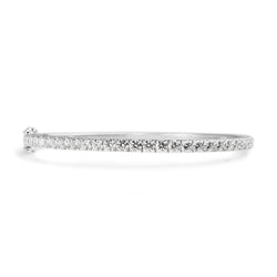 9ct White Gold 3.00ct Hinged Diamond Bangle