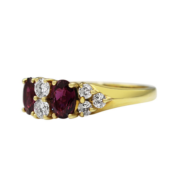 18ct Yellow Gold Ruby and Diamond Ring