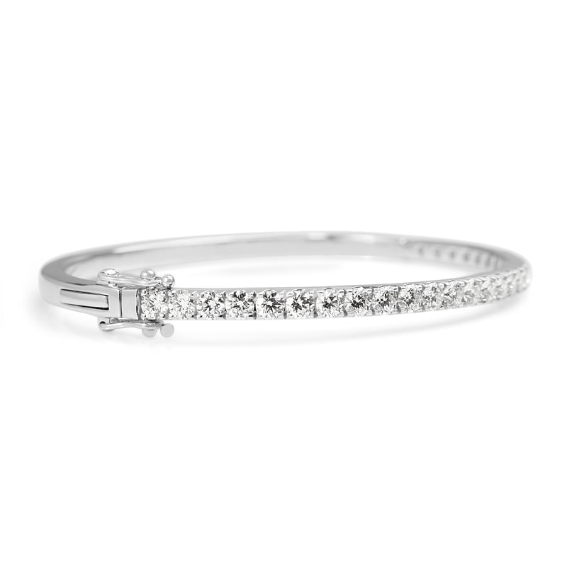 9ct White Gold 3.00ct Hinged Diamond Bangle