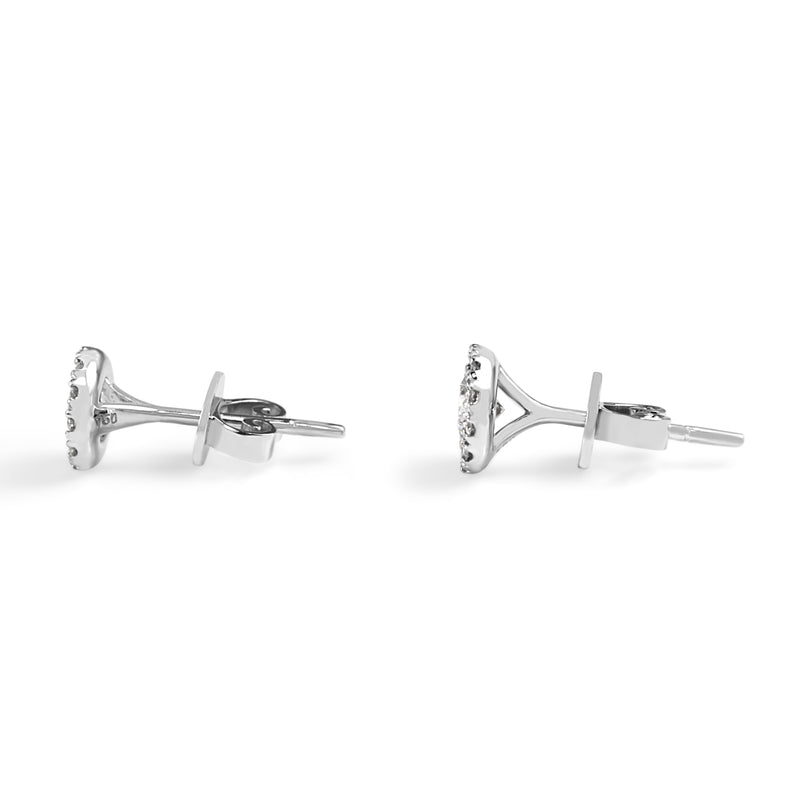 18ct White Gold Diamond Halo Stud Earrings