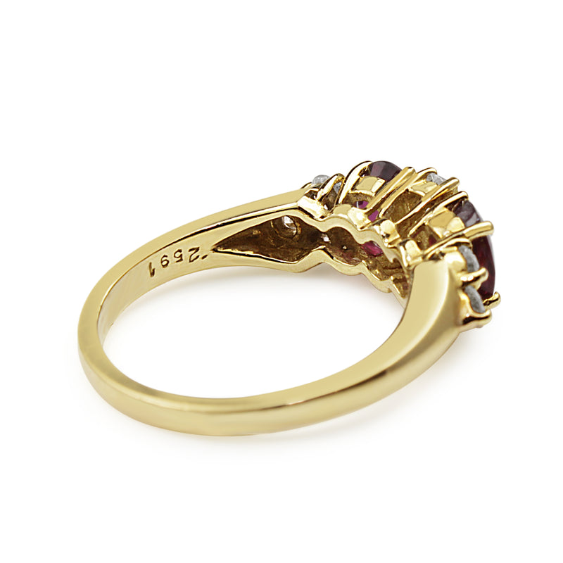 18ct Yellow Gold Ruby and Diamond Ring