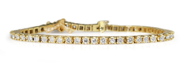 14ct Yellow Gold Diamond Tennis Bracelet