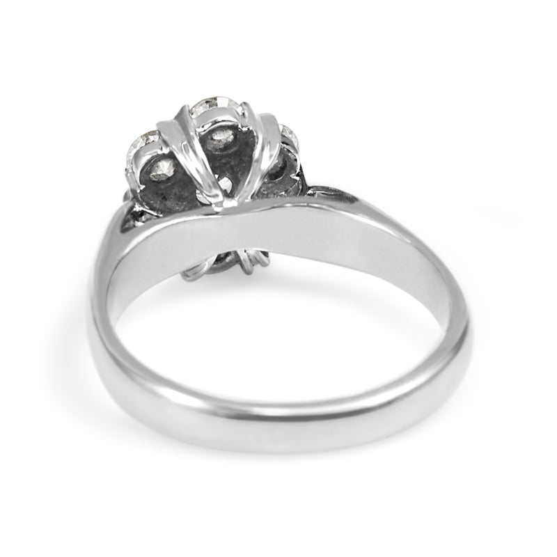 18ct White Gold Daisy Style Diamond Ring
