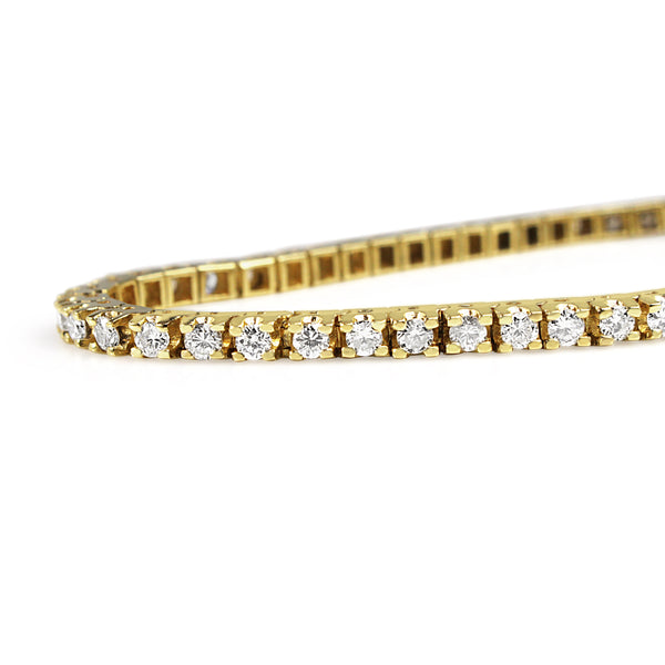 14ct Yellow Gold Diamond Tennis Bracelet