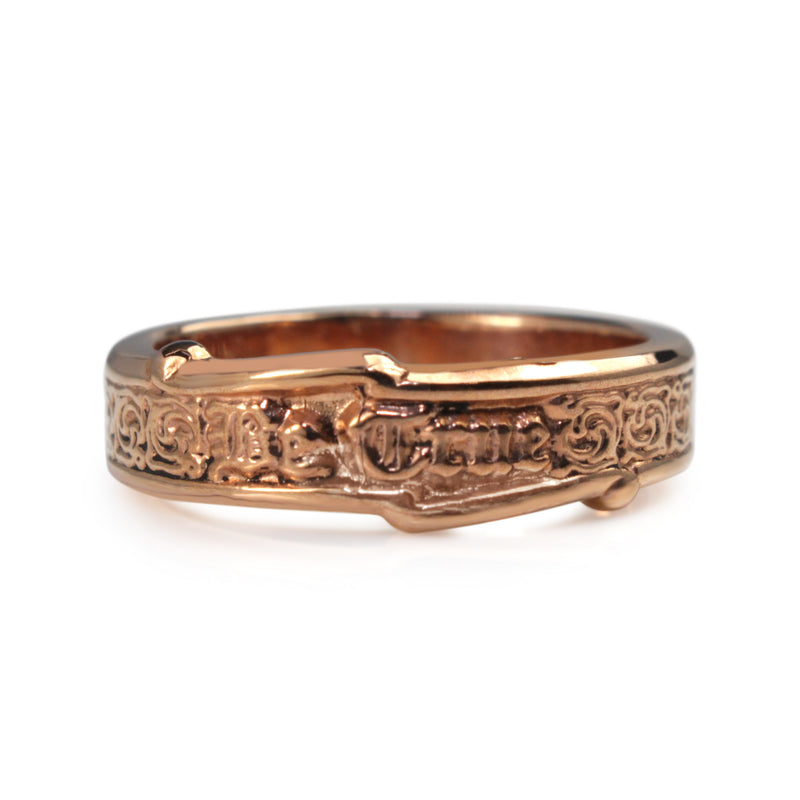 9ct Rose Gold 'Be True' Antique Style Band Ring