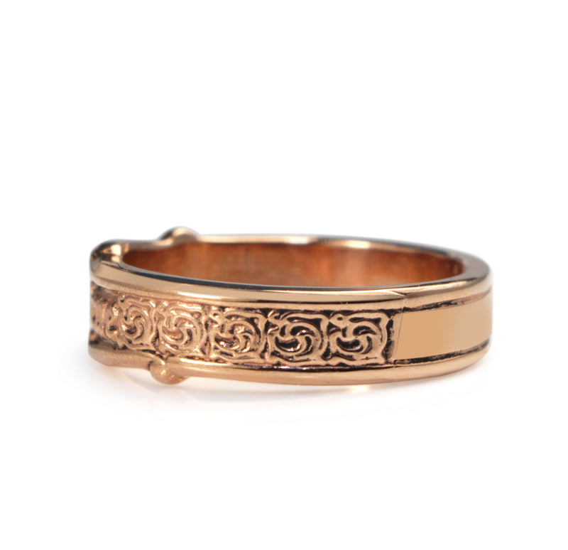 9ct Rose Gold 'Be True' Antique Style Band Ring