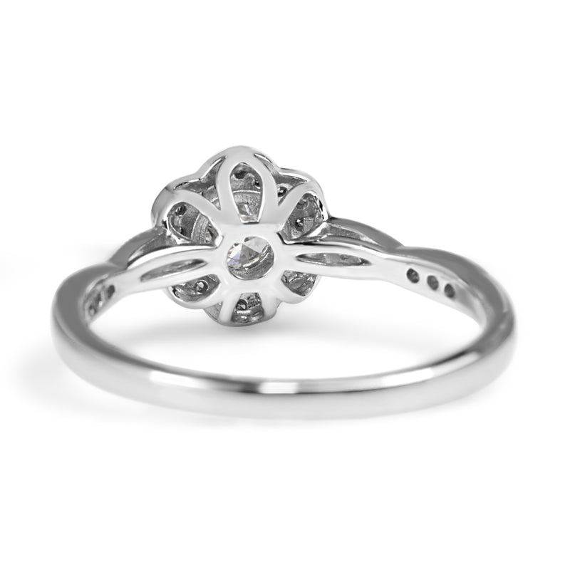 9ct White Gold Diamond Daisy Ring