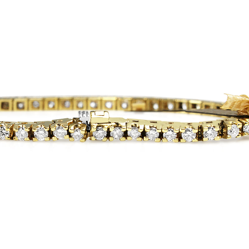 14ct Yellow Gold Diamond Tennis Bracelet