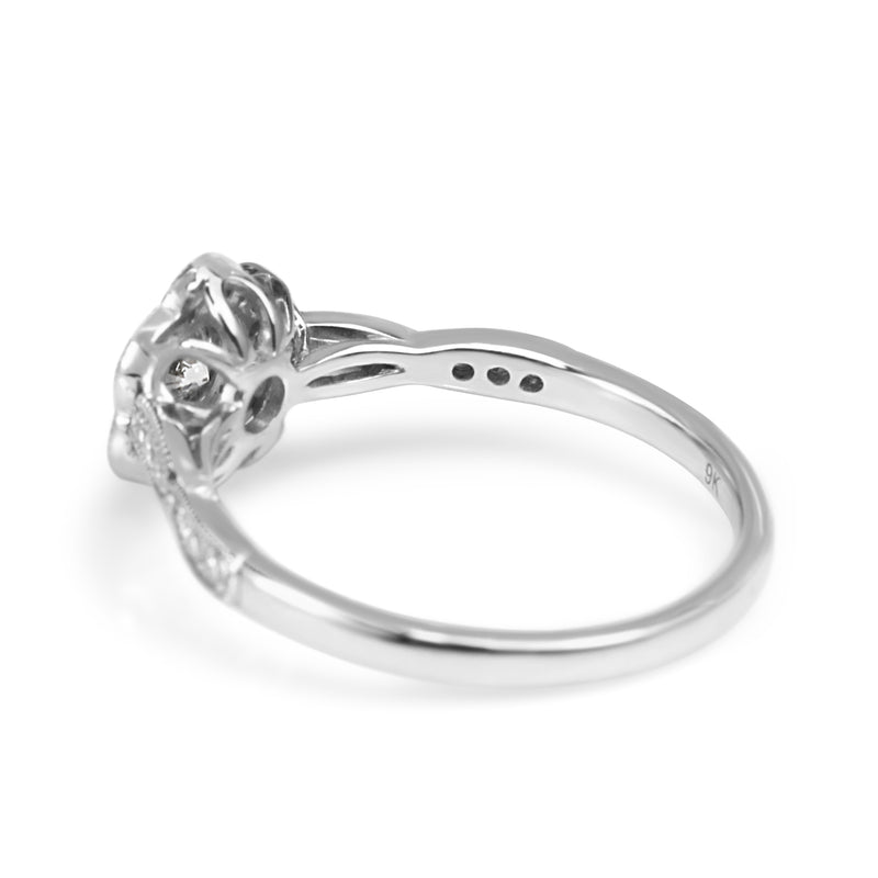 9ct White Gold Diamond Daisy Ring