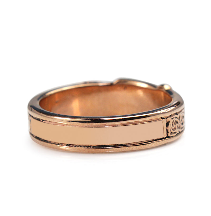 9ct Rose Gold 'Be True' Antique Style Band Ring