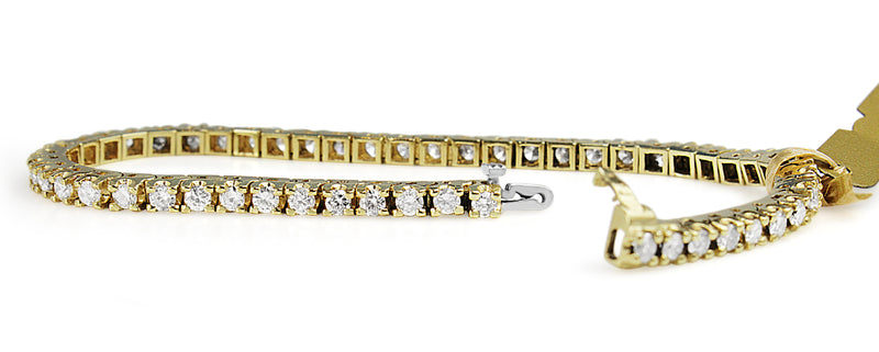 14ct Yellow Gold Diamond Tennis Bracelet