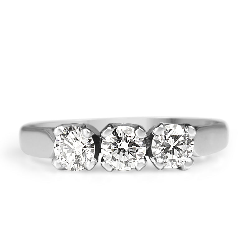 Platinum Vintage 3 Stone Diamond Ring