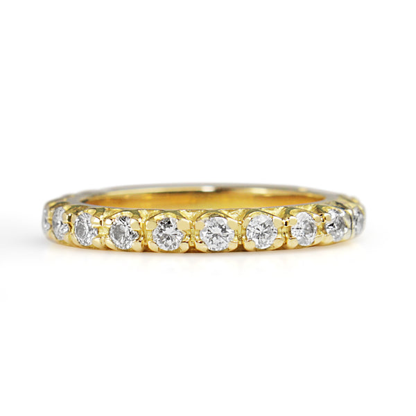18ct Yellow Gold 3/4 Diamond Band Ring