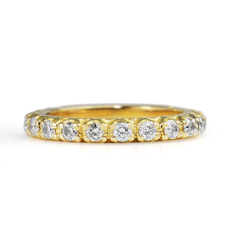 18ct Yellow Gold 3/4 Diamond Band Ring