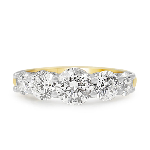 18ct Yellow and White Gold Graduated 5 Stone Diamond Ring