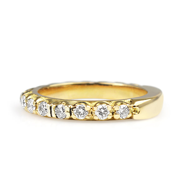 18ct Yellow Gold 3/4 Diamond Band Ring