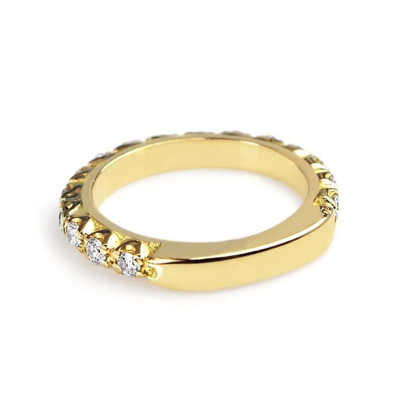 18ct Yellow Gold 3/4 Diamond Band Ring