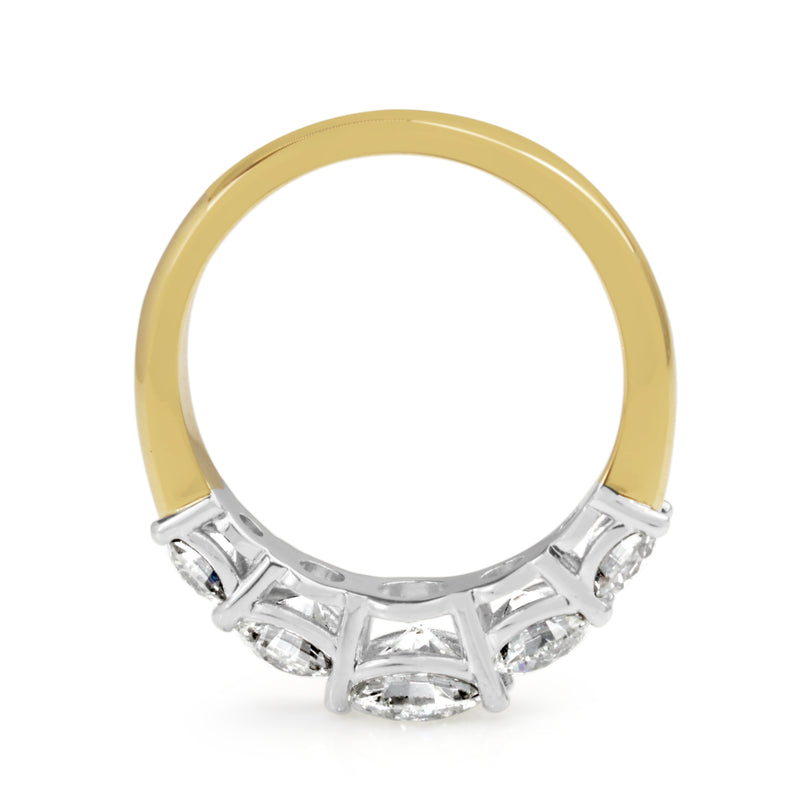 18ct Yellow and White Gold Graduated 5 Stone Diamond Ring