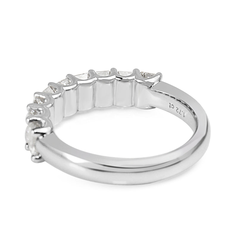 18ct White Gold Emerald Cut Diamond Band Ring