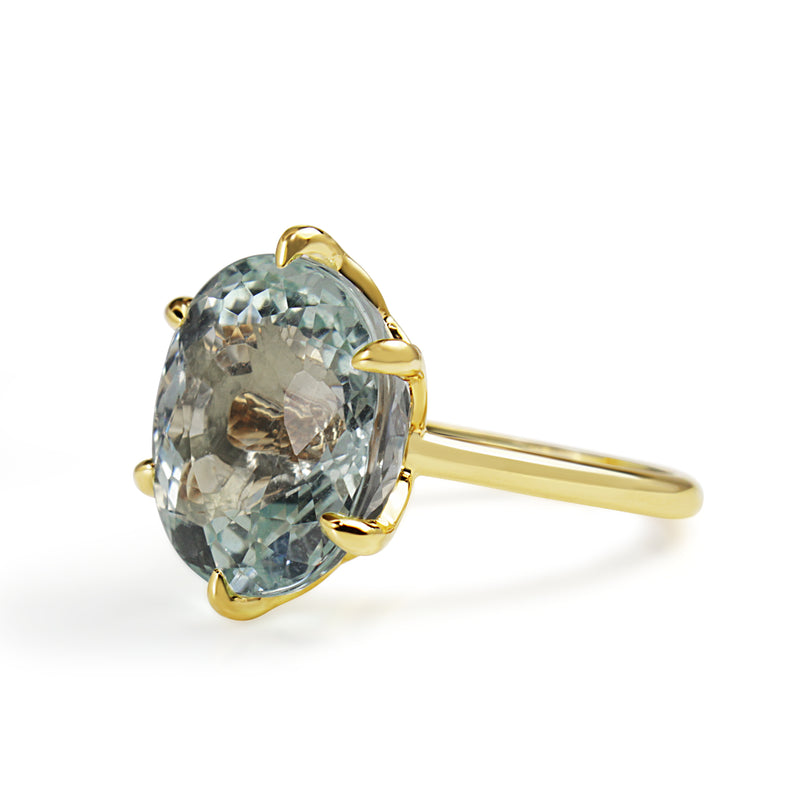 18ct Yellow Gold Aquamarine Solitaire Ring