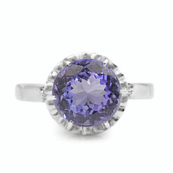 Platinum Tanzanite Vintage Solitaire Ring