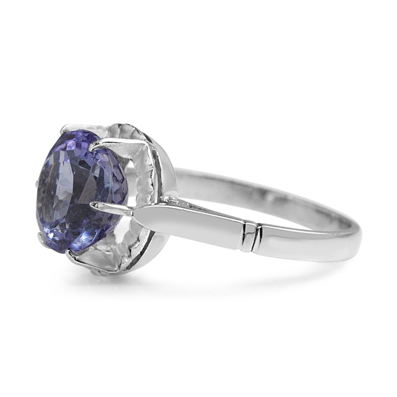 Platinum Tanzanite Vintage Solitaire Ring