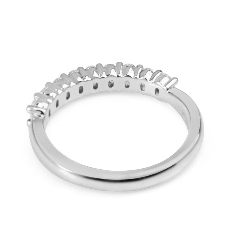 18ct White Gold Oval 9 Stone Diamond Band Ring