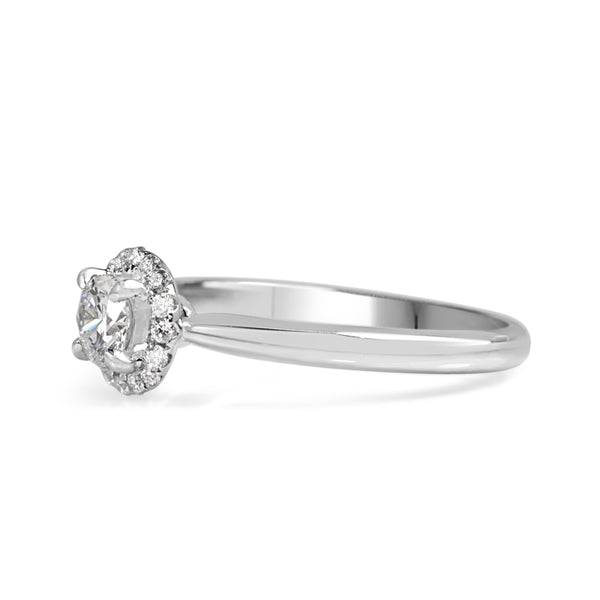 18ct White Gold Diamond Halo Ring