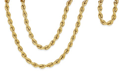 9ct Yellow Gold Vintage Rope Chain Necklace