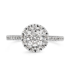 18ct White Gold Diamond Halo Ring