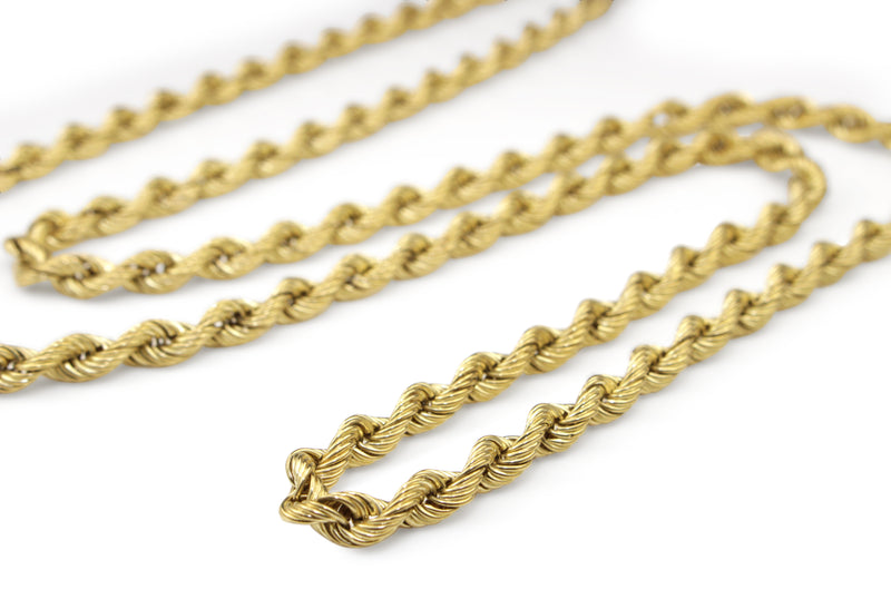 9ct Yellow Gold Vintage Rope Chain Necklace