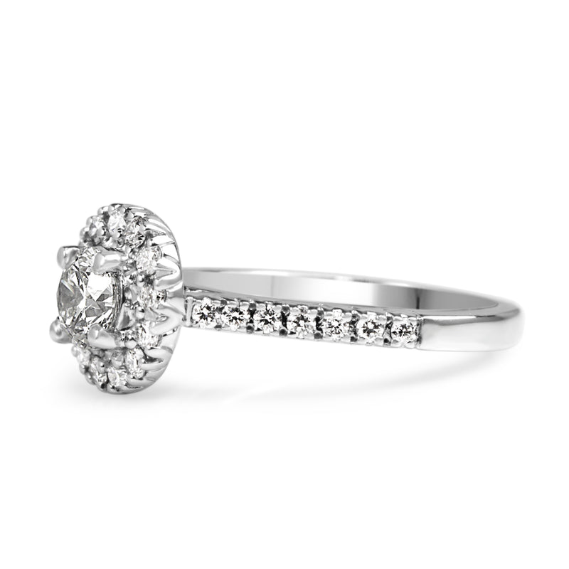 18ct White Gold Diamond Halo Ring