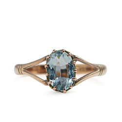 9ct Rose Gold Vintage Aquamarine Ring