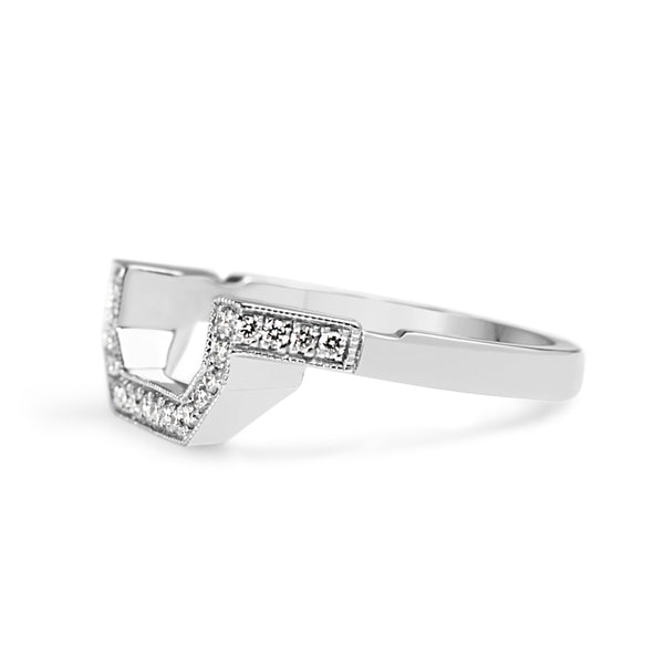 18ct White Gold Fitted Diamond Wedding Band Ring