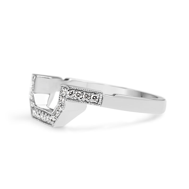 18ct White Gold Fitted Diamond Wedding Band Ring