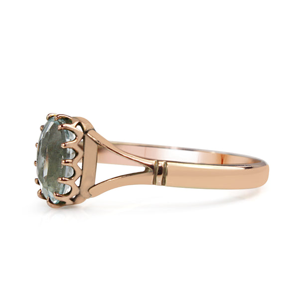 9ct Rose Gold Vintage Aquamarine Ring