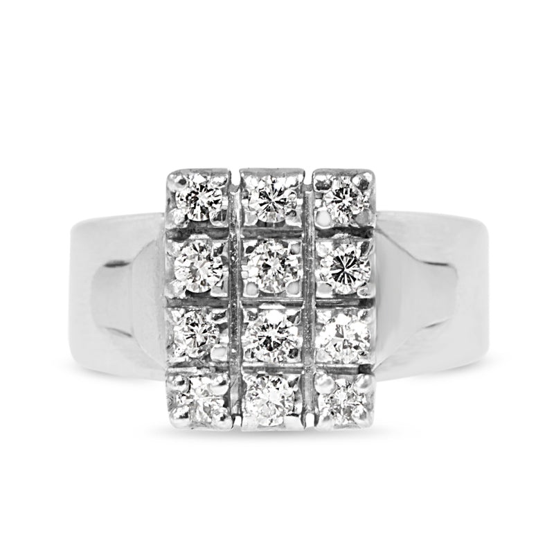 14ct White Gold Cluster Ring