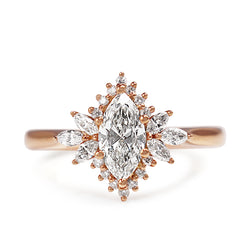 18ct Rose Gold Marquise Cluster Diamond Ring