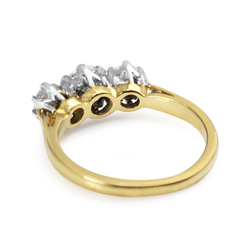 18ct Yellow Gold and Platinum 3 Stone Ring